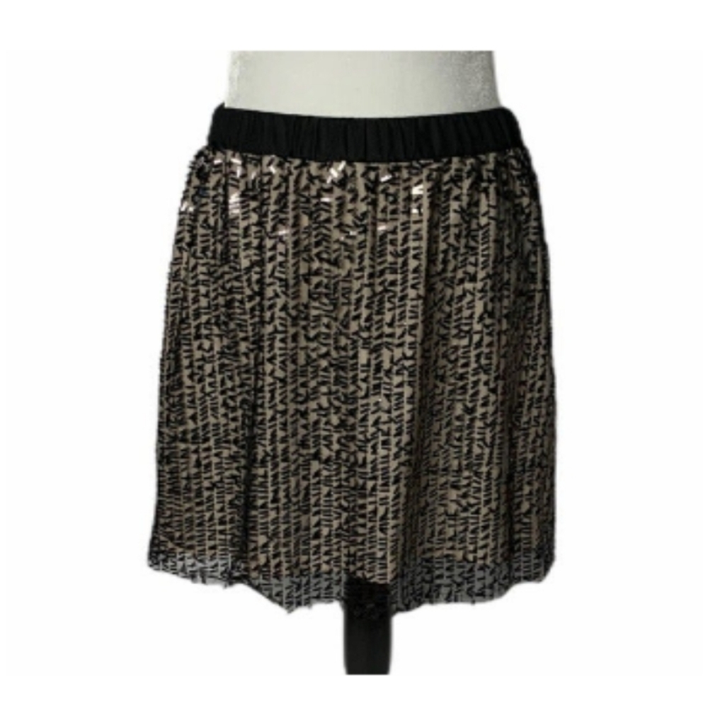 MOSSIMO BLACK SEQUIN SKIRT, NUDE LINING